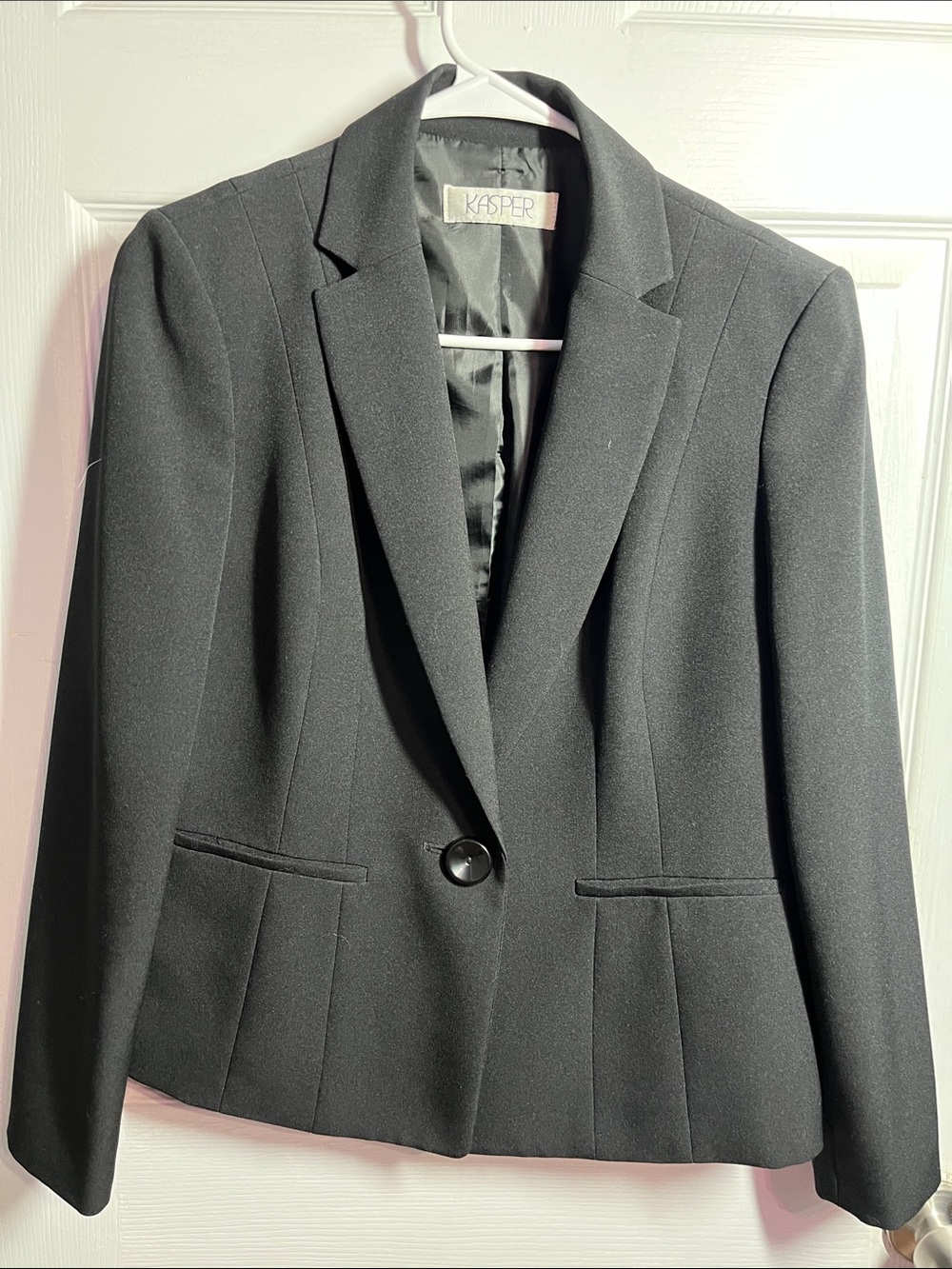 Kasper Women's Black Single-Button Tailored Blazer